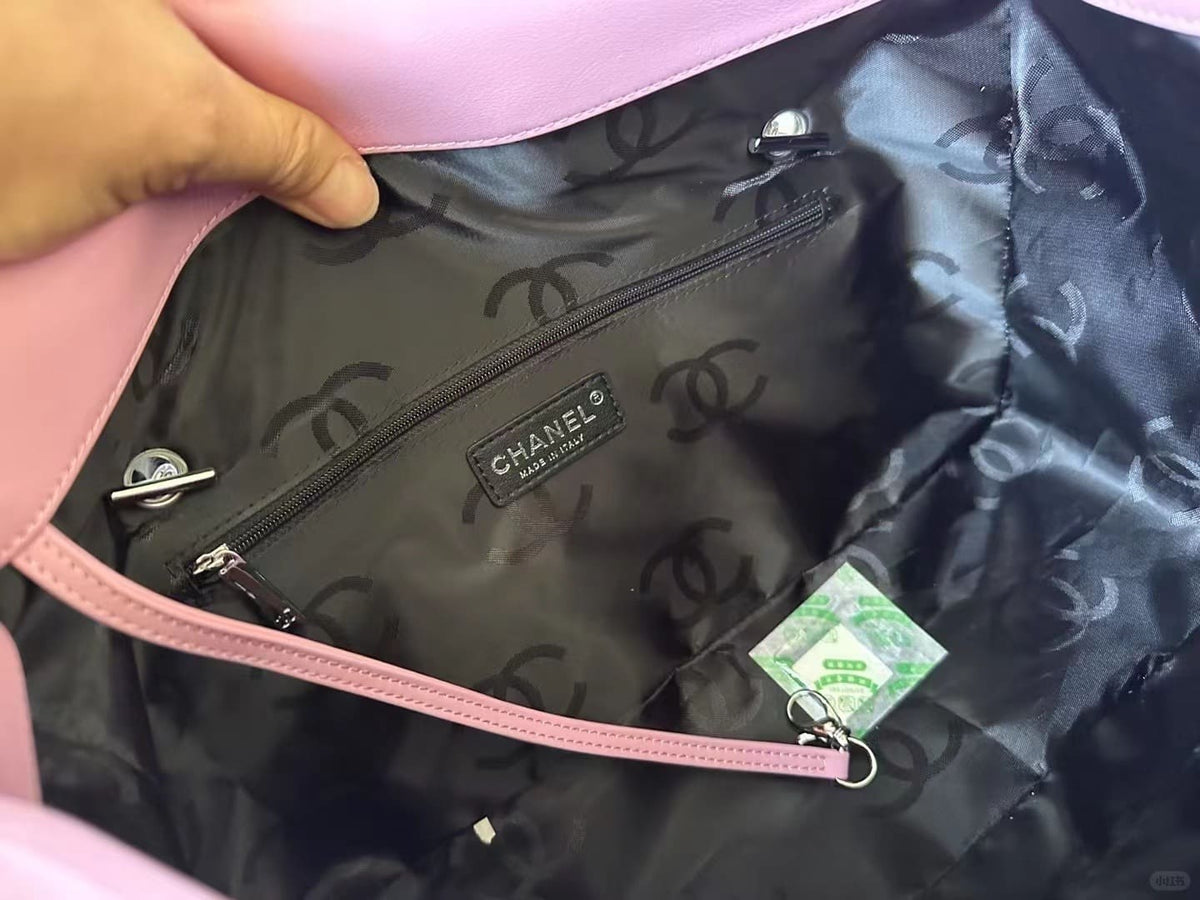 Chanel Calfskin Quilted Large Cambon Flap Pink Black