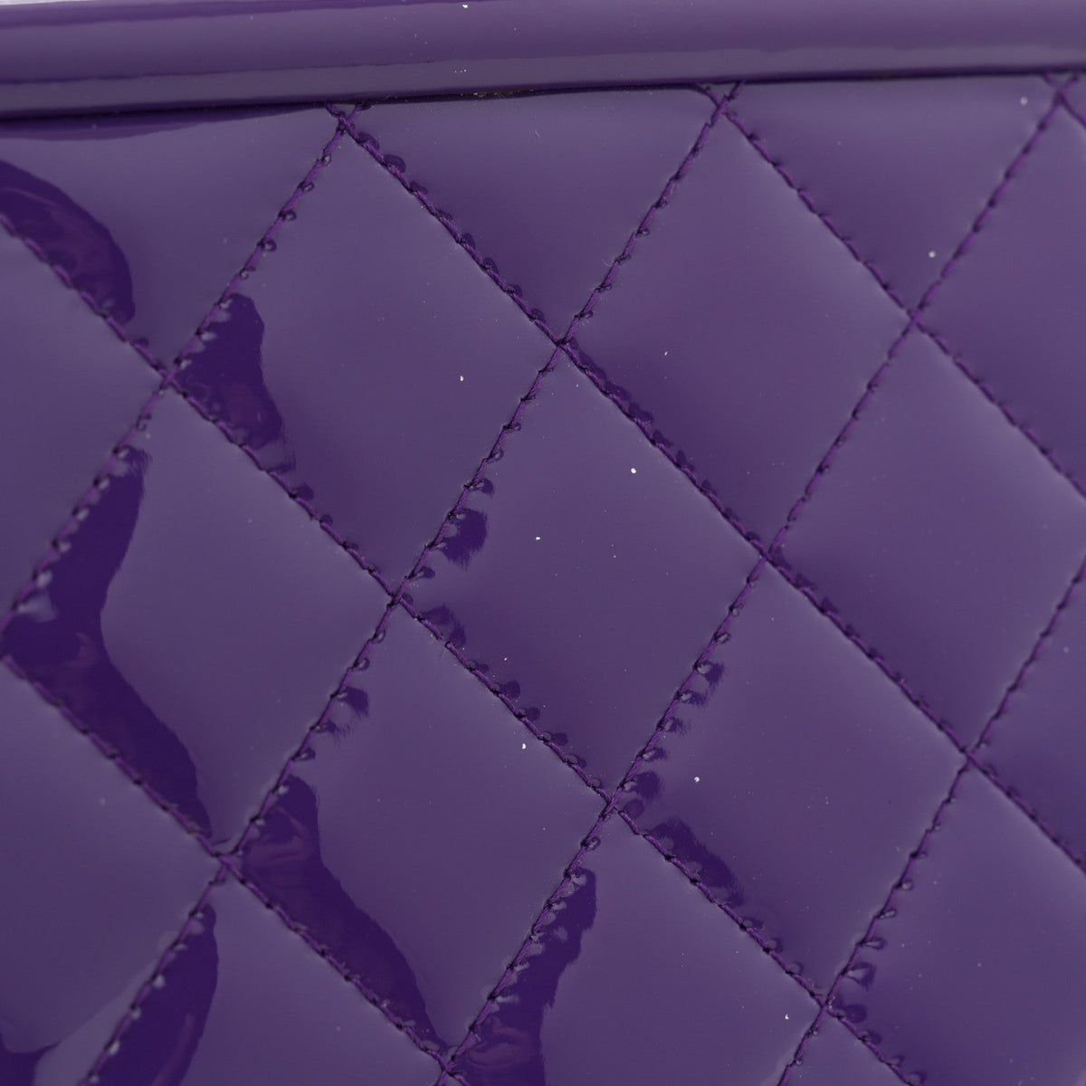 Patent Quilted Timeless Clutch Purple