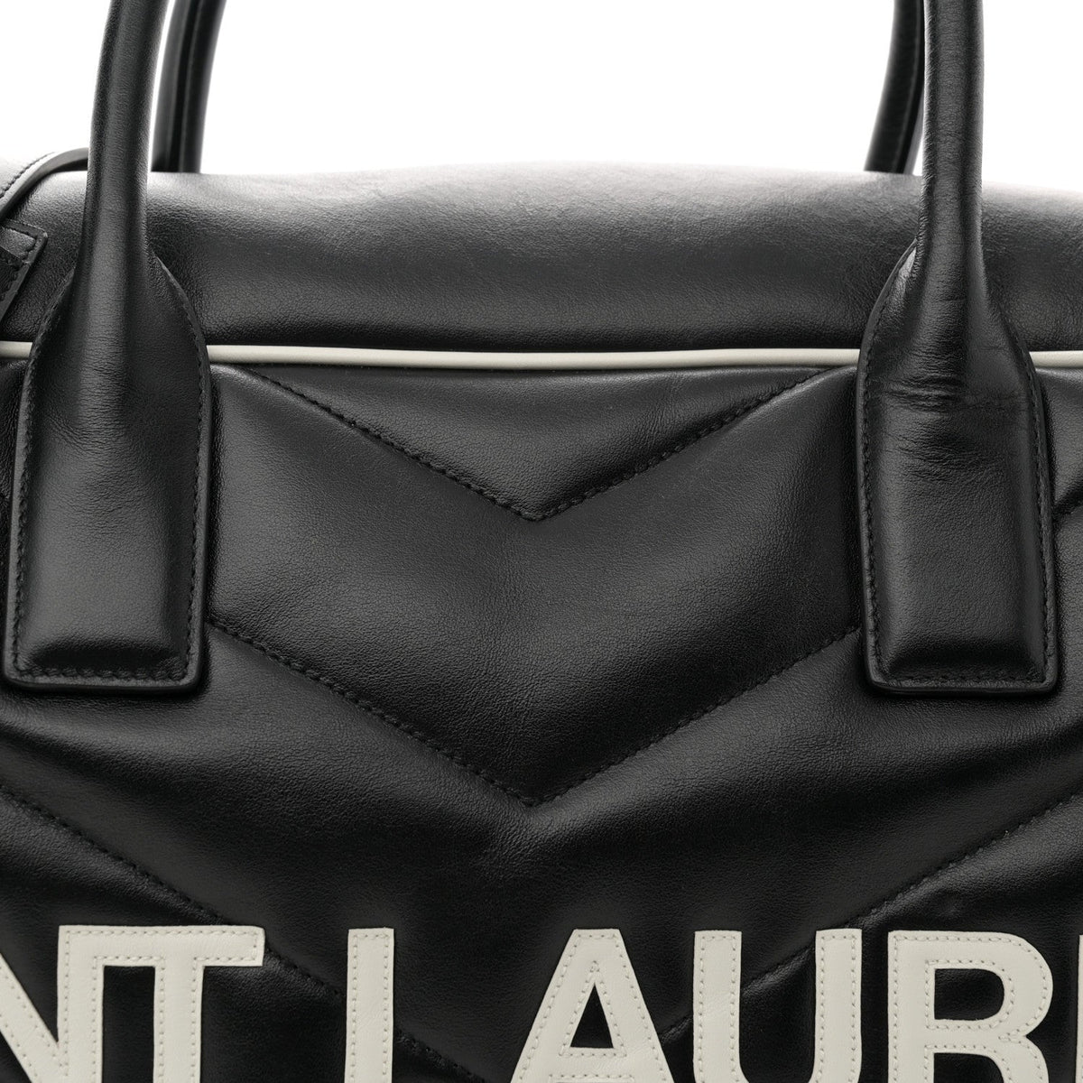 Calfskin Medium Miles Logo Bowler Duffel Bag Black