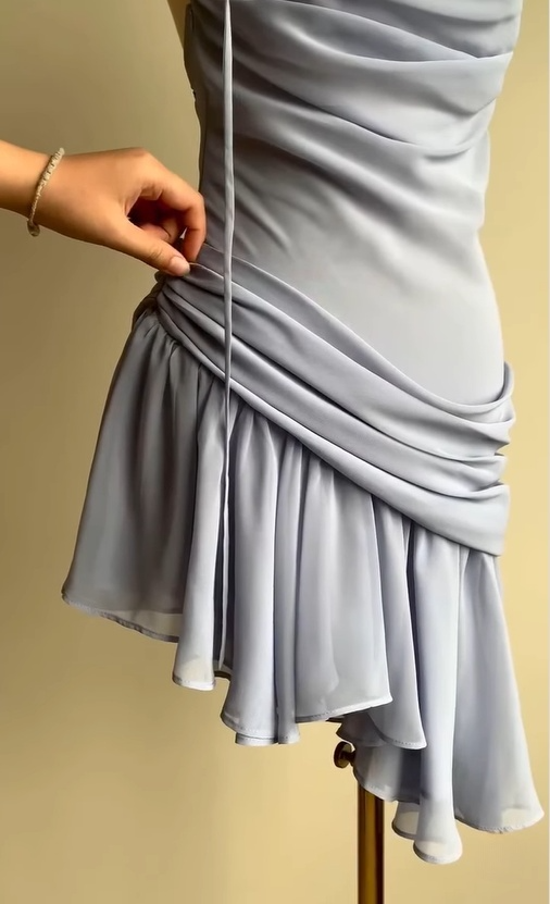 Lilac Halter Sheath Chiffon Short Party Dresses Homecoming Dresses, D1105