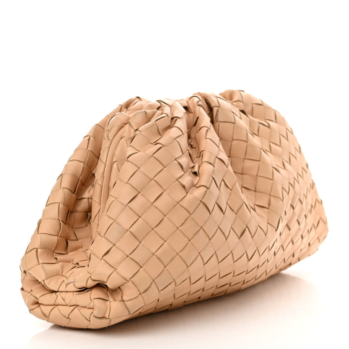 Nappa Maxi Intrecciato The Pouch Oversized Clutch Almond