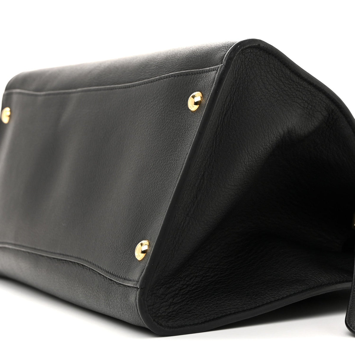 Soft Grain Calfskin Large Tote Bag Black