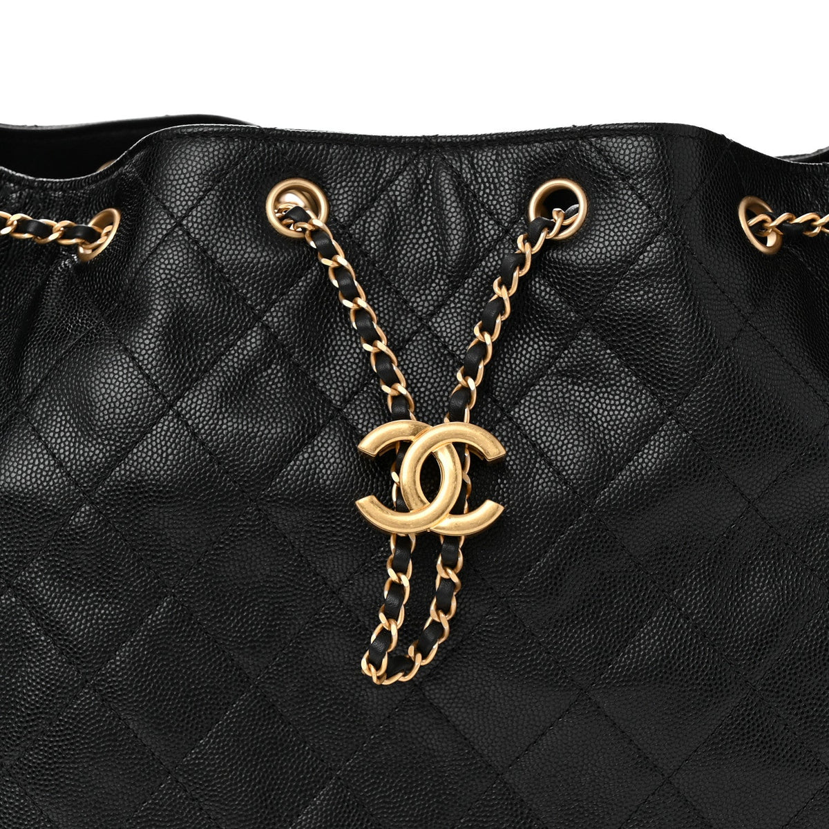 Caviar Quilted Medium Chanel 25 Handbag Black