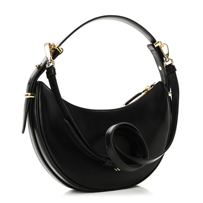 Soft Calfskin Arque Shoulder Bag Black