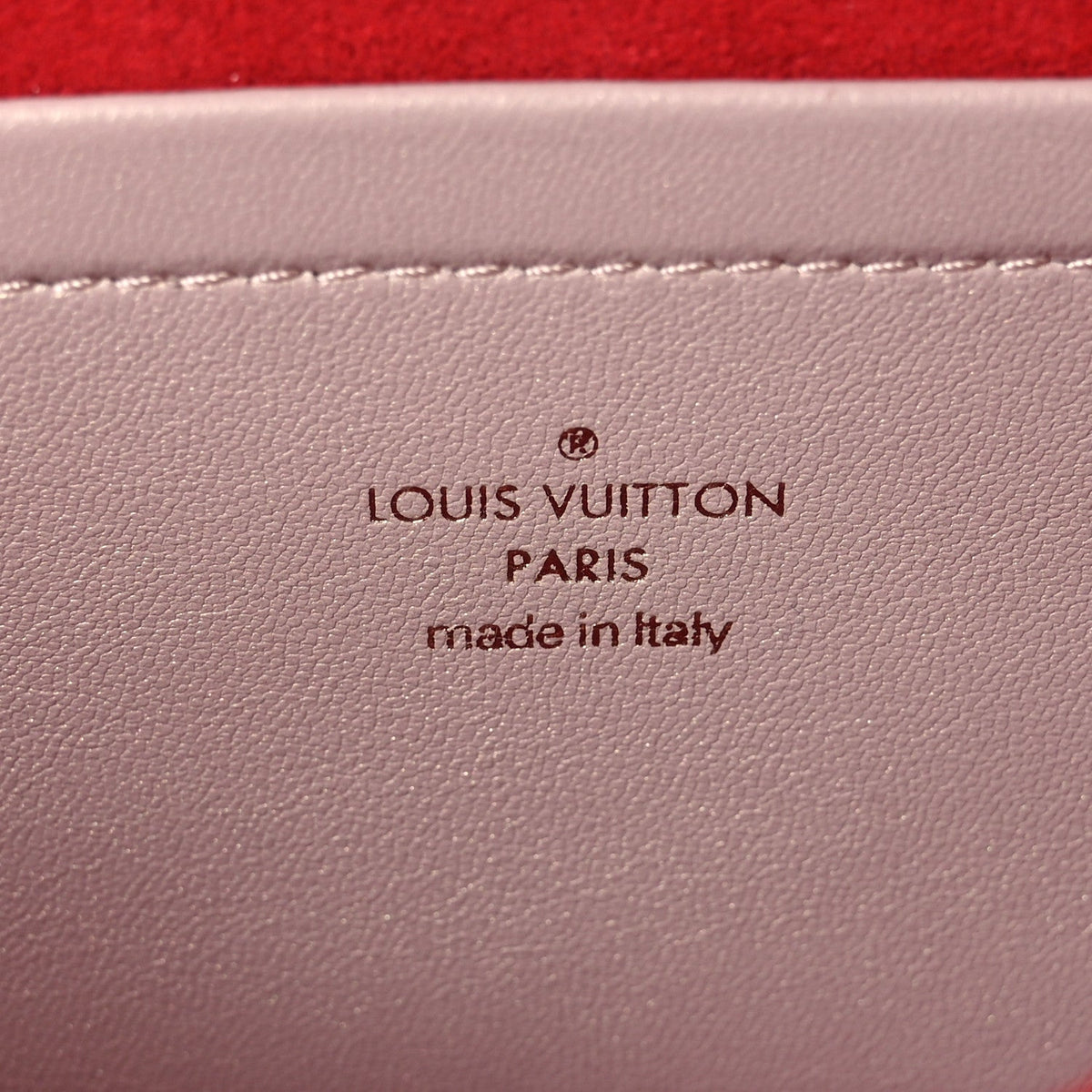 Lambskin Embossed Monogram Fall in Love Pochette Coussin Light Pink