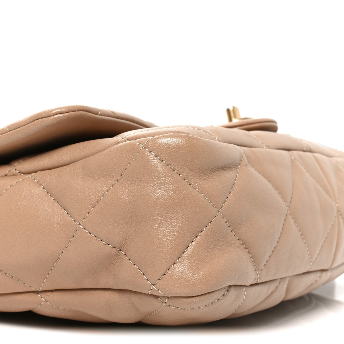 Lambskin Quilted Large CC Funky Town Flap Beige