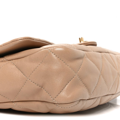 Lambskin Quilted Large CC Funky Town Flap Beige