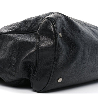 Agneau Classic Silver Hardware Weekender Black