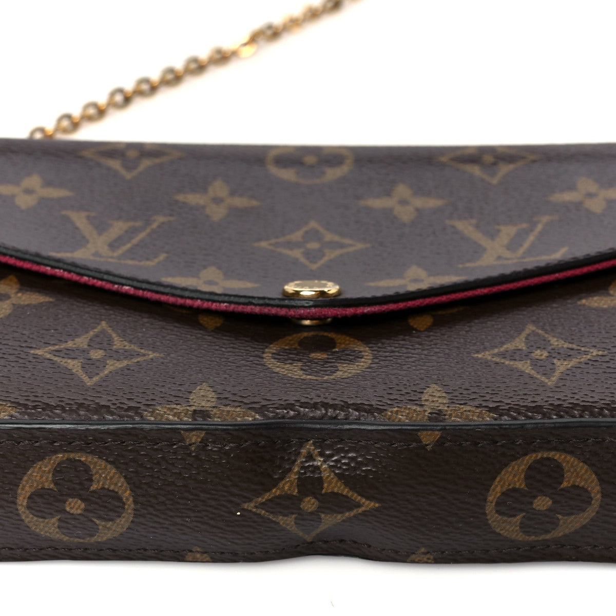Monogram Pochette Felicie Chain Wallet Fuchsia