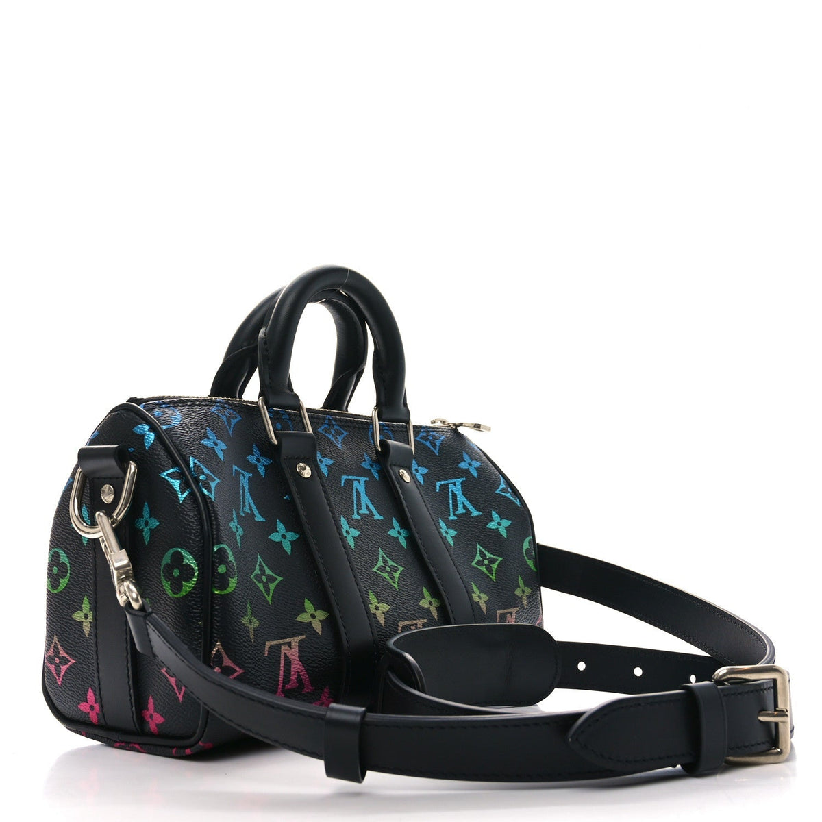 Monogram Iridescent Keepall Bandouliere 25 Black
