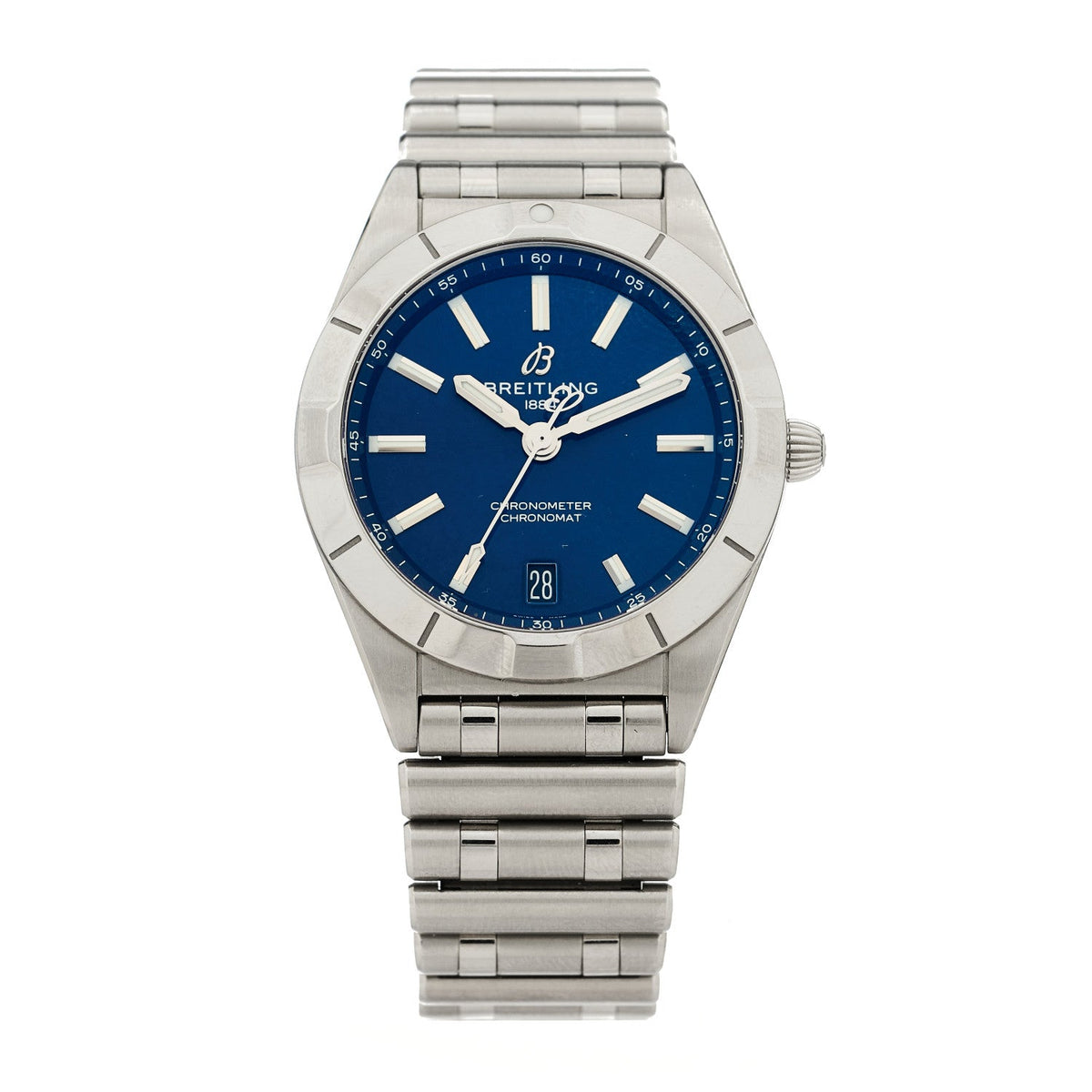 Stainless Steel 32mm Chronomat Quartz Watch Blue A77310101C1A1