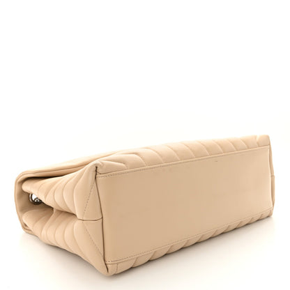 Calfskin Y Quilted Monogram Medium Loulou Chain Satchel Nude Powder