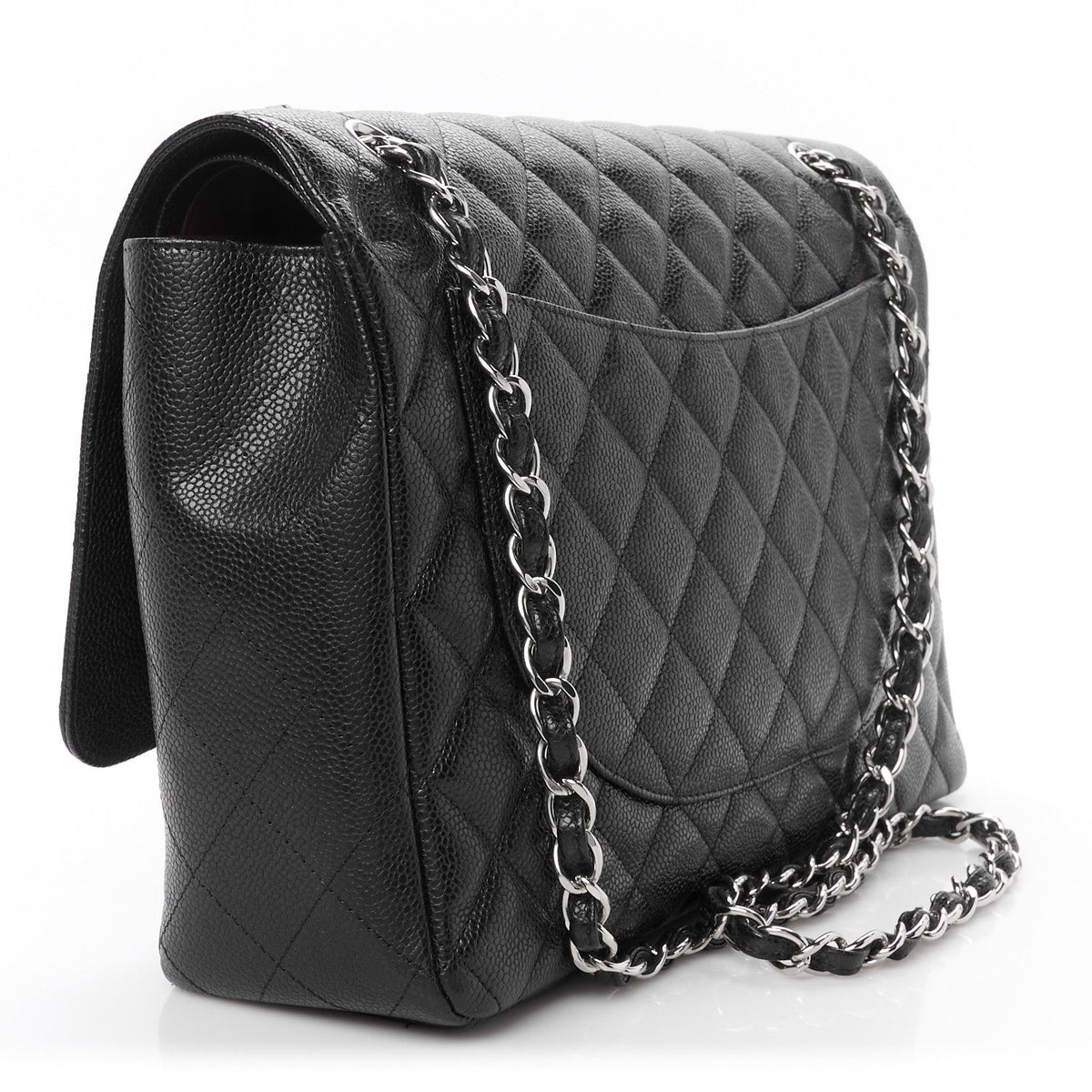 Caviar Quilted Maxi Double Flap Black