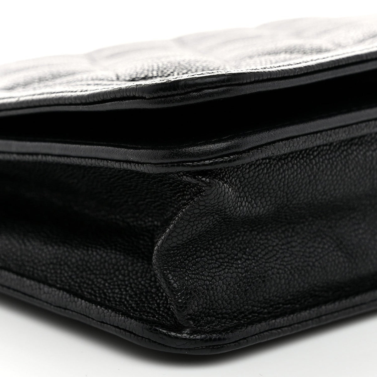Caviar Quilted Boy Wallet On Chain WOC Black