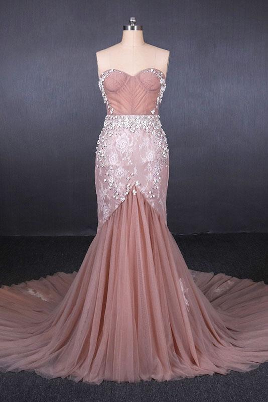 Gorgeous Sweetheart Mermaid Tulle Prom Dress, Long Evening Dresses N2343  M1858