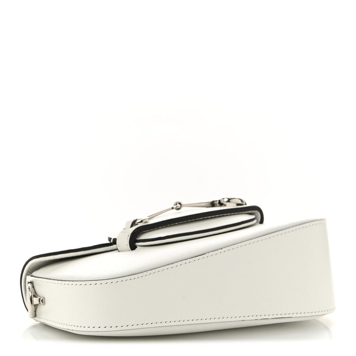 Demetra Mini Horsebit 1955 Asymmetric Shoulder Bag Great White