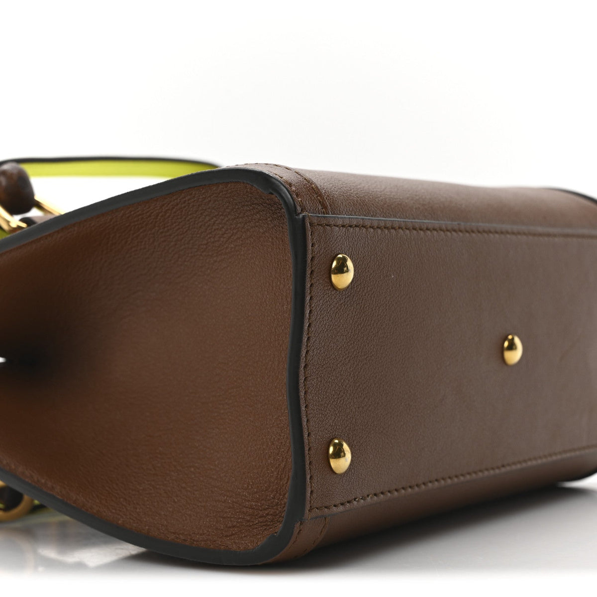 Wonka Grain Calfskin Mini Diana Tote Bag Cuir Yellow Fluo