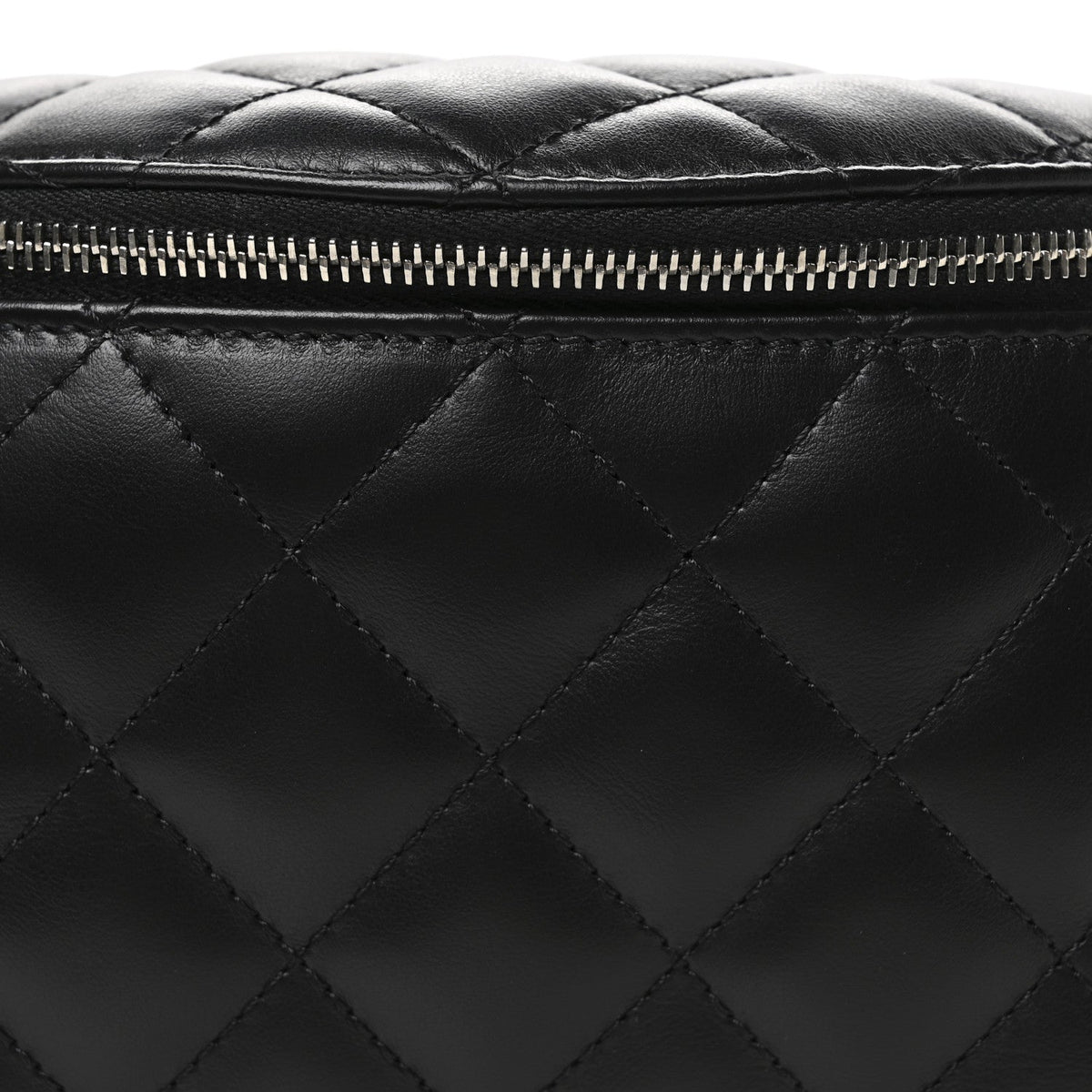 Calfskin Quilted Waist Belt Bag Black