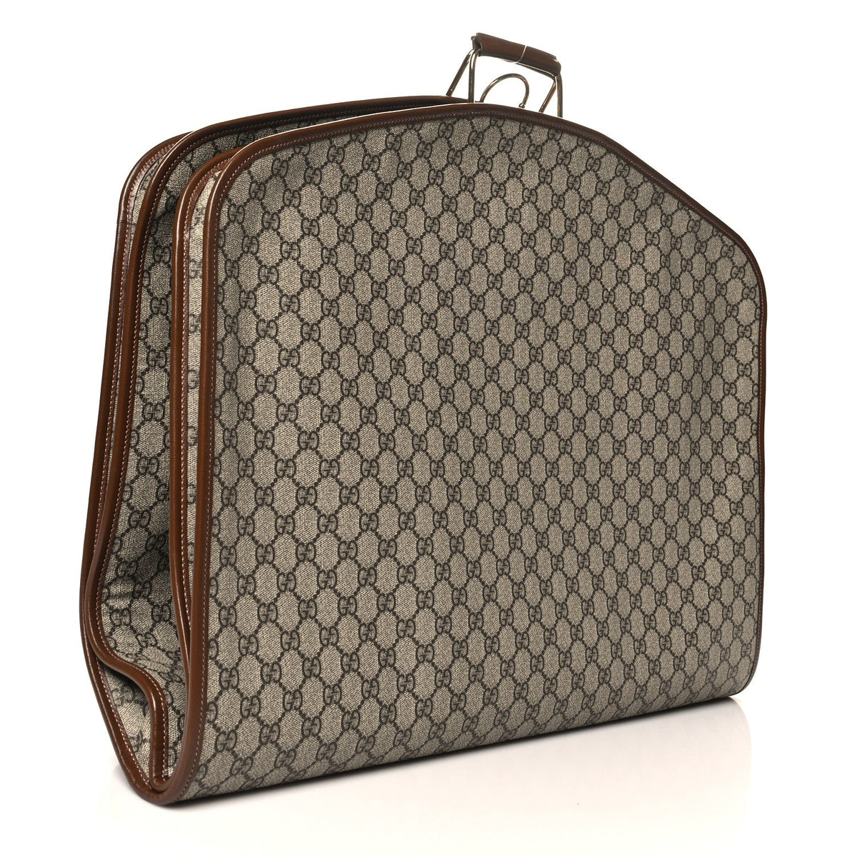 GG Supreme Monogram Azalea Calfskin Retro Interlocking G Hanger Garment Bag Beige Ebony Brown Sugar