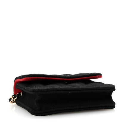 Jersey Quilted Micro Mini Flap Black