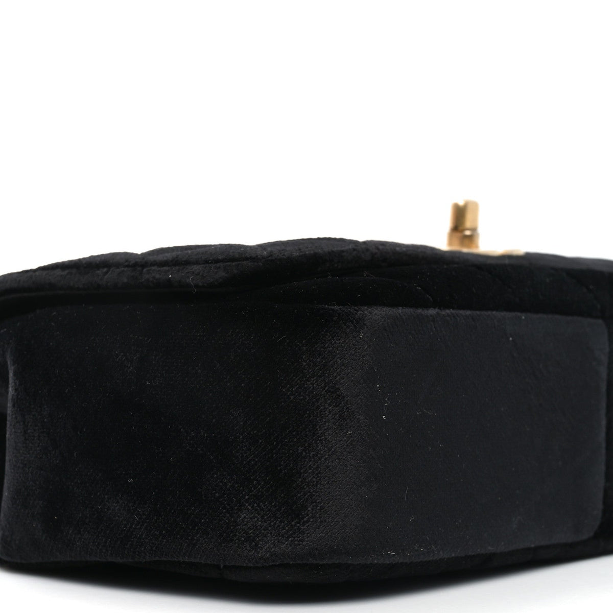 Velvet Quilted Small Camellia Flap Black
