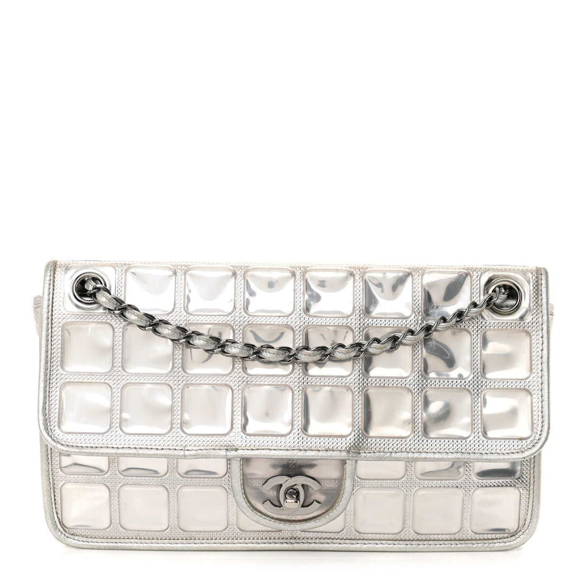 Vinyl Large Ice Cube Flap Silver