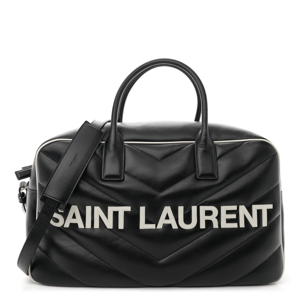 Calfskin Medium Miles Logo Bowler Duffel Bag Black