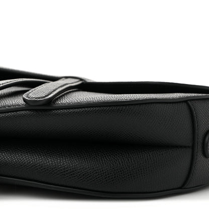Grained Calfskin Saddle Bag Black