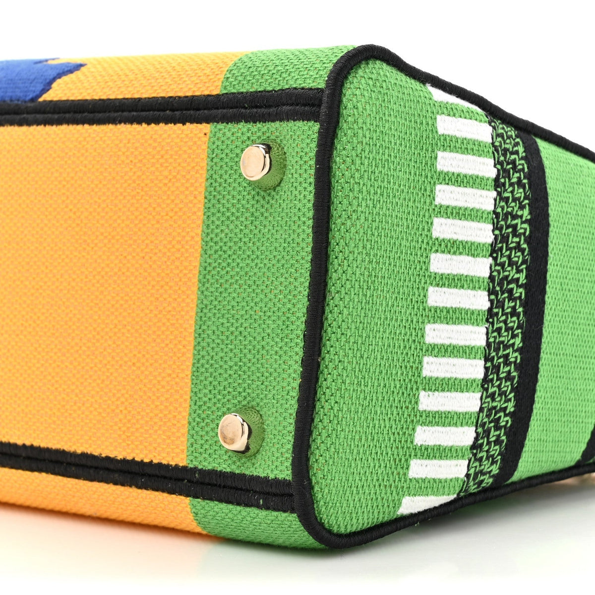 Canvas Embroidered Flower Pop Medium Lady D-Lite Bright Yellow Green