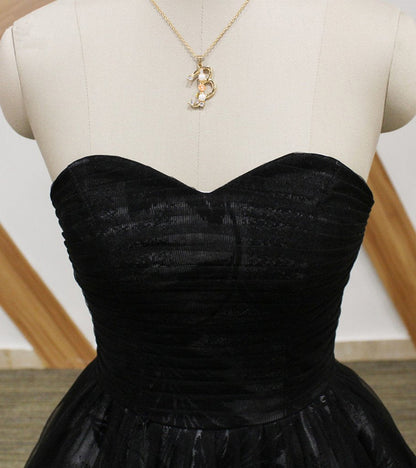Black Lace Strapless Long Sweet 16 Prom Dress, Long Tulle Graduation Dress M1626