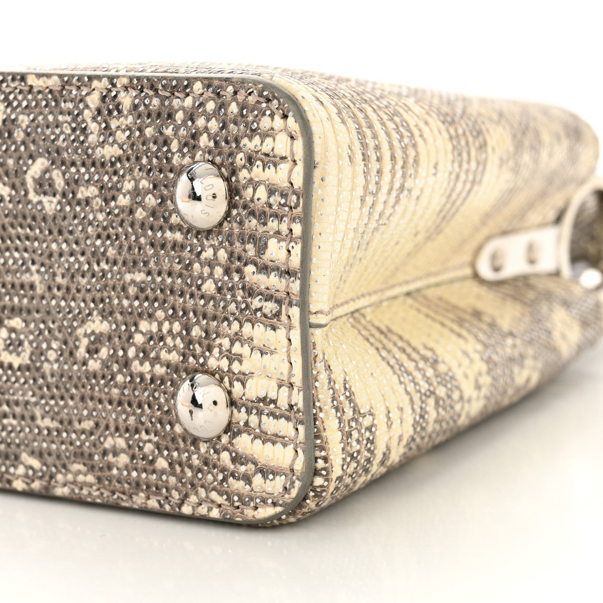 Lizard Mini Capucines Argento