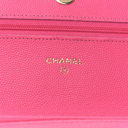 Caviar Quilted Wallet On Chain WOC Rose