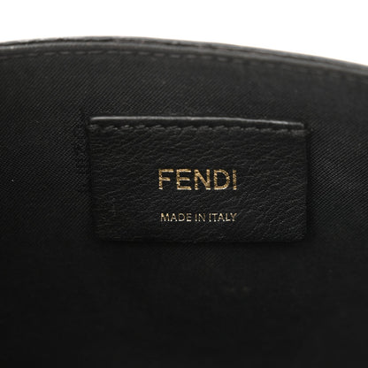 Vitello Liberty F is Fendi Bi-Color FF 1974 Embossed Envelope Belt Bag Maya Black
