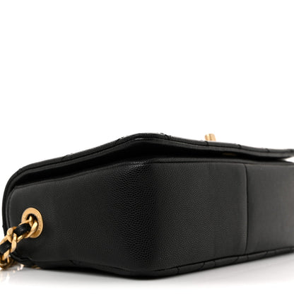 Caviar Quilted Small Fashion Therapy Flap Bag Black