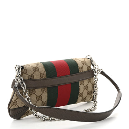 Monogram Textured Dollar Calfskin Heavy Grosgrain Web Medium Maxi Horsebit Chain Shoulder Bag Beige Ebony New Acero