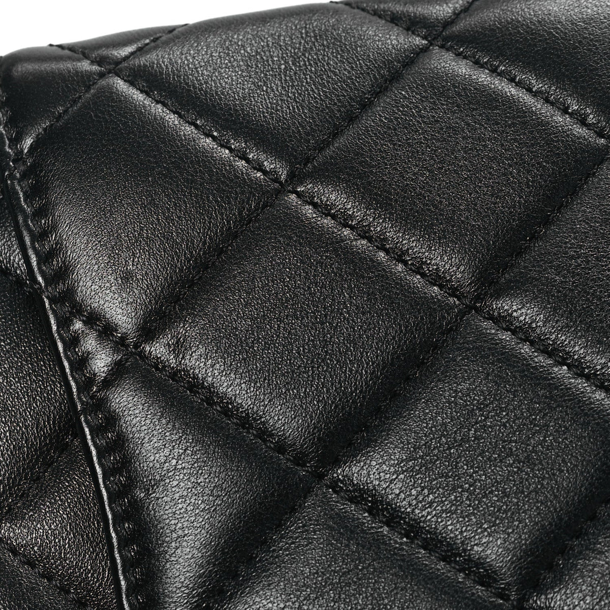 Shiny Lambskin Quilted Enamel CC Mini Flap Black