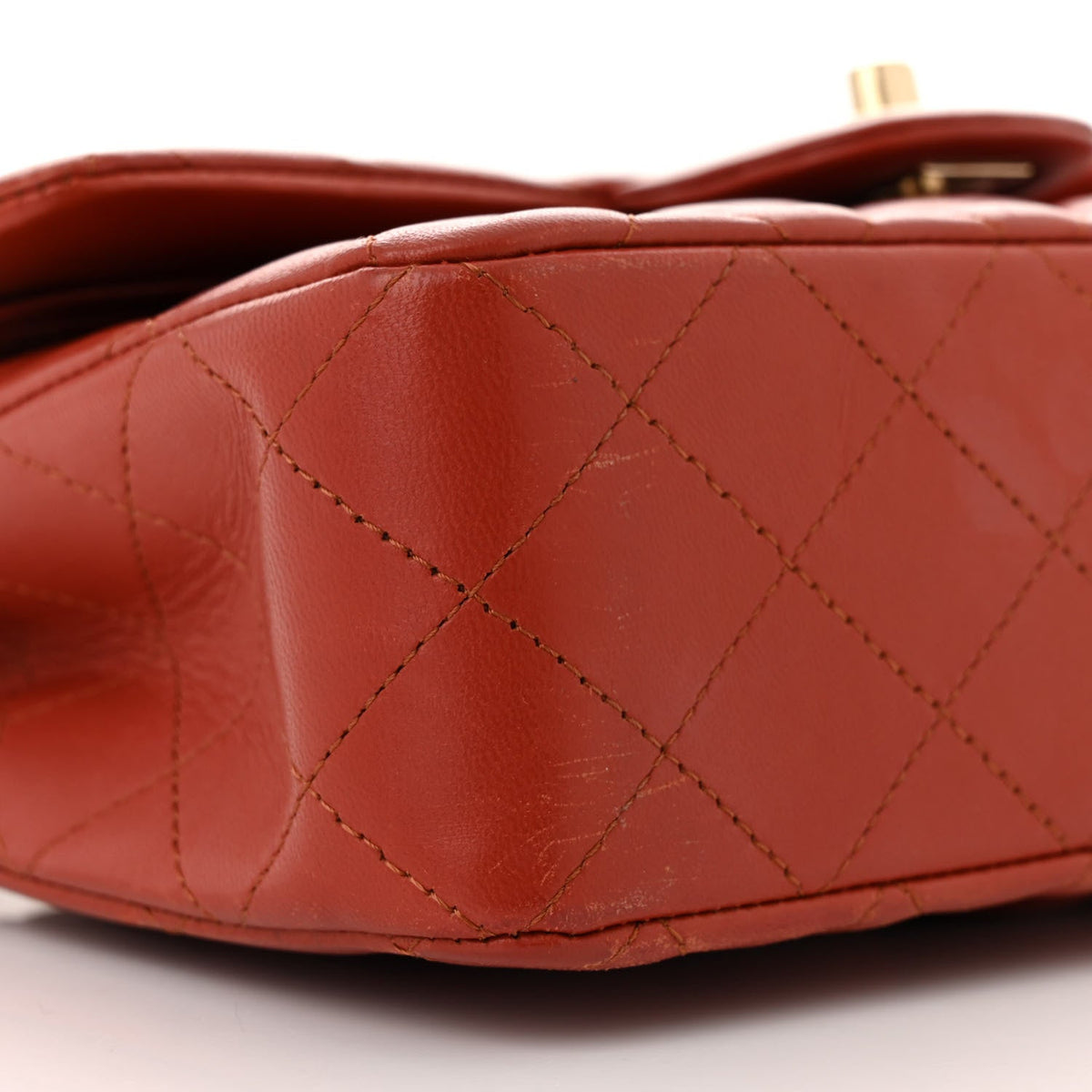 Lambskin Quilted Small Double Flap Red