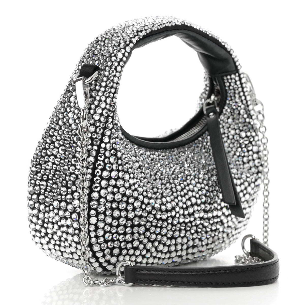 Crystal Silk Starlight Mini Wander Hobo Black