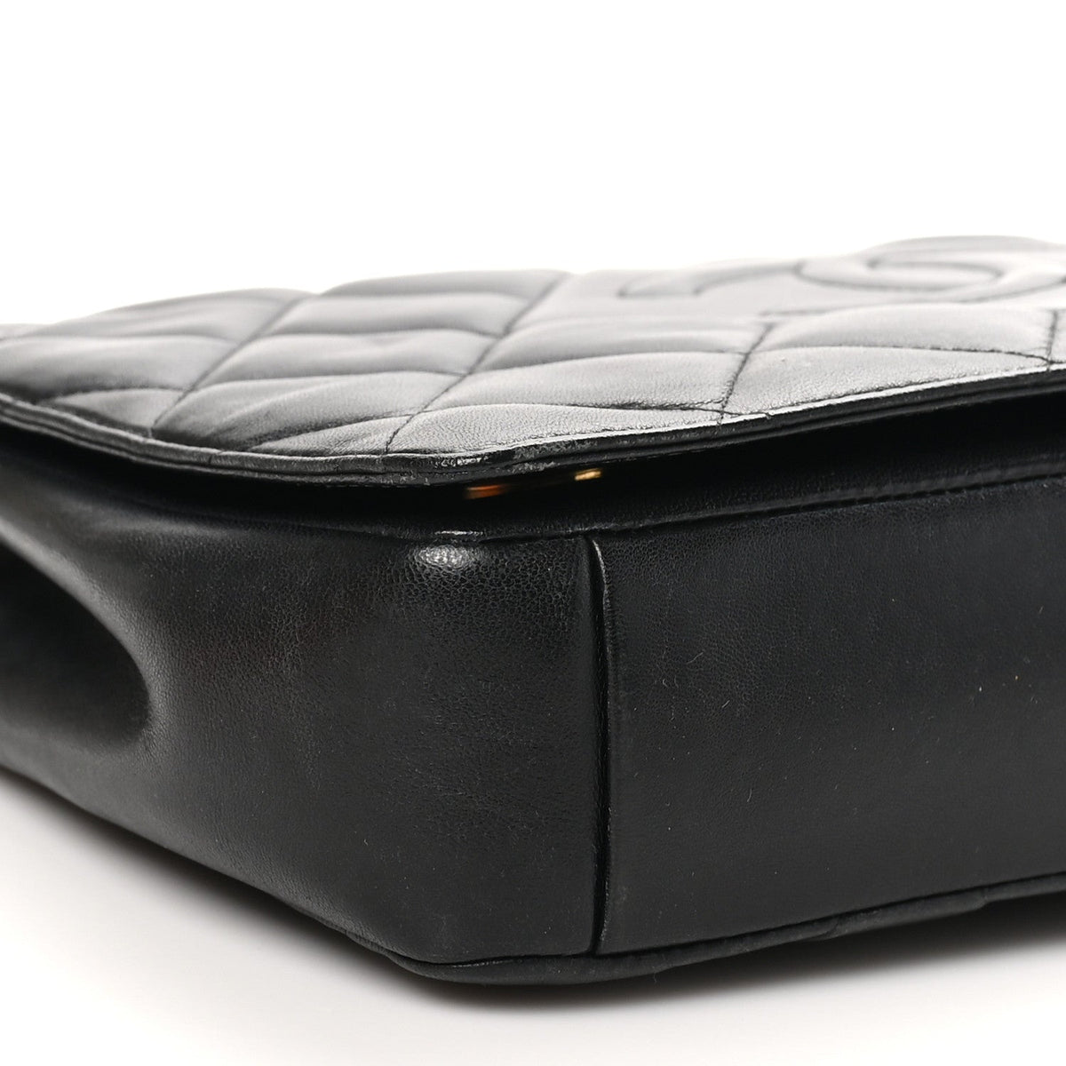 Lambskin Quilted Large Diamond CC Flap Black