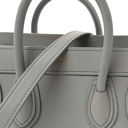 Drummed Calfskin Nano Luggage Pearl Blue