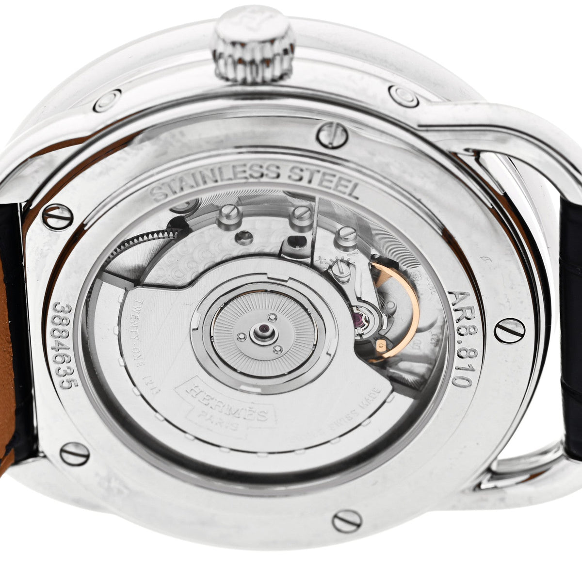 Stainless Steel Alligator 43mm Arceau Grande Lune Automatic Watch Bleu Abysse