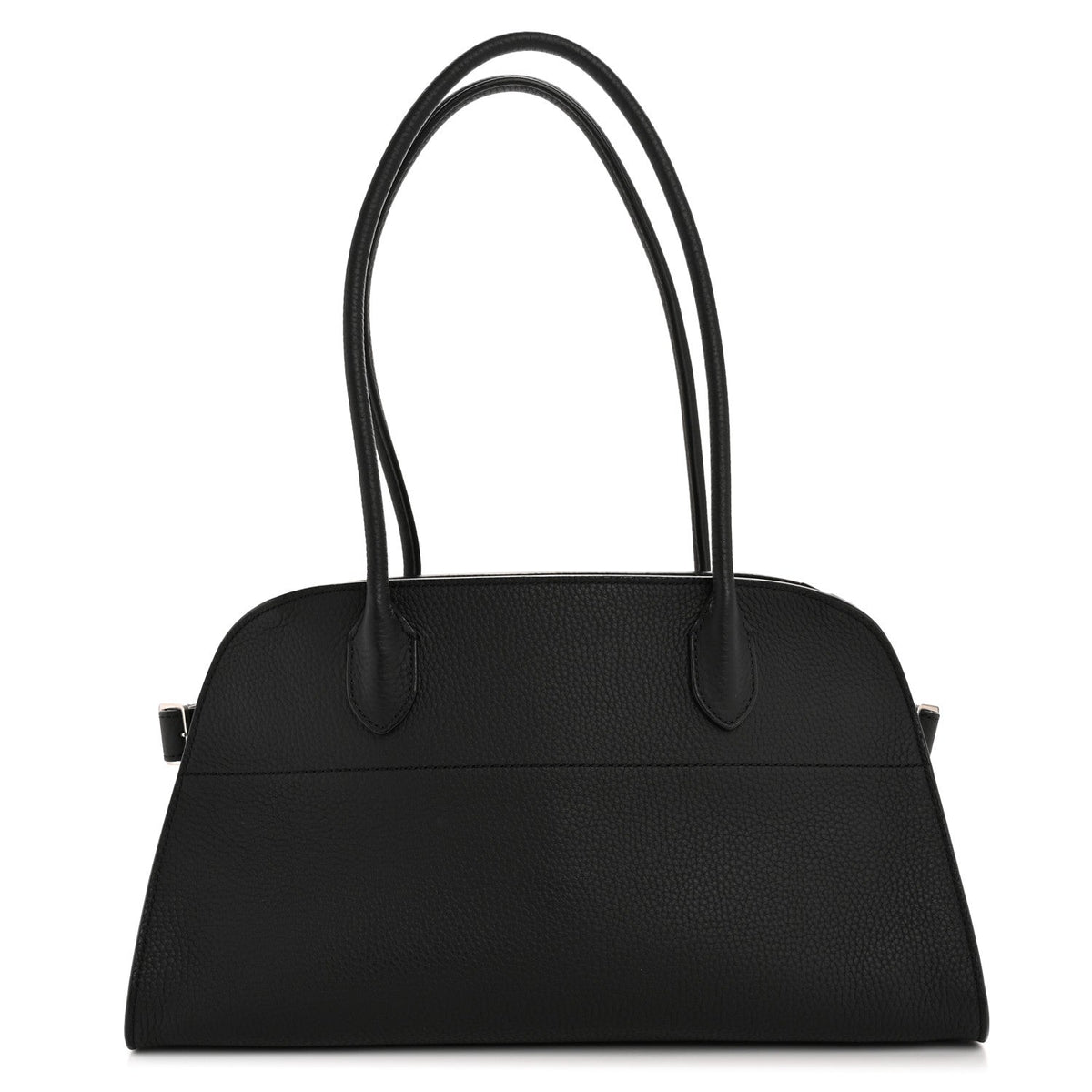 Matte Grained Calfskin Margaux Shoulder 12 Black