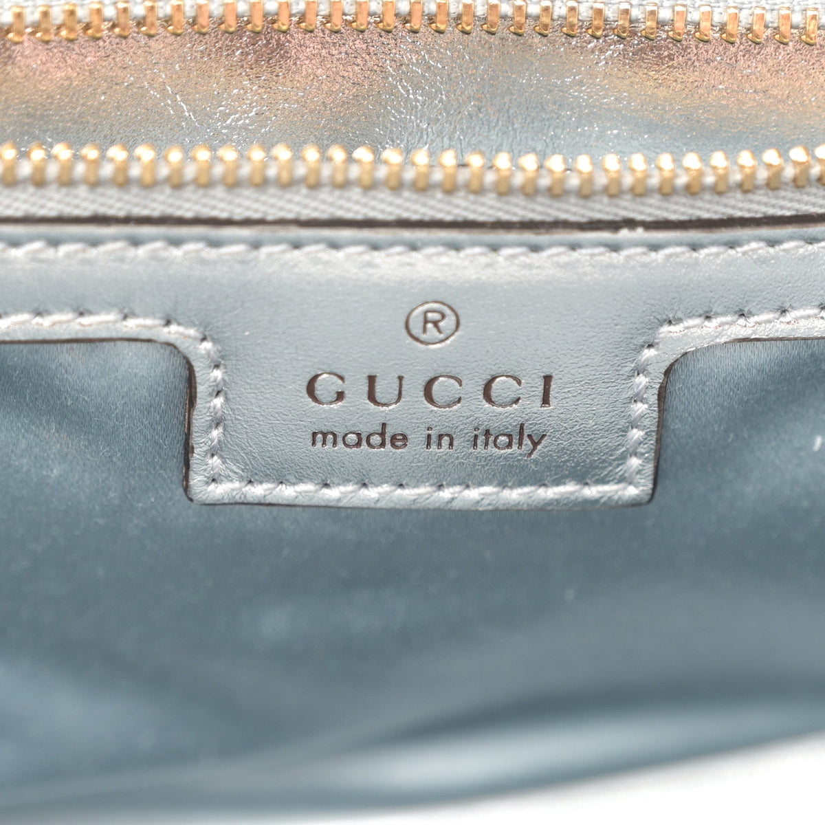 Iridescent Nappa Chevron Matelasse Small GG Marmont Shoulder Bag Iridescent Snow Light Blue