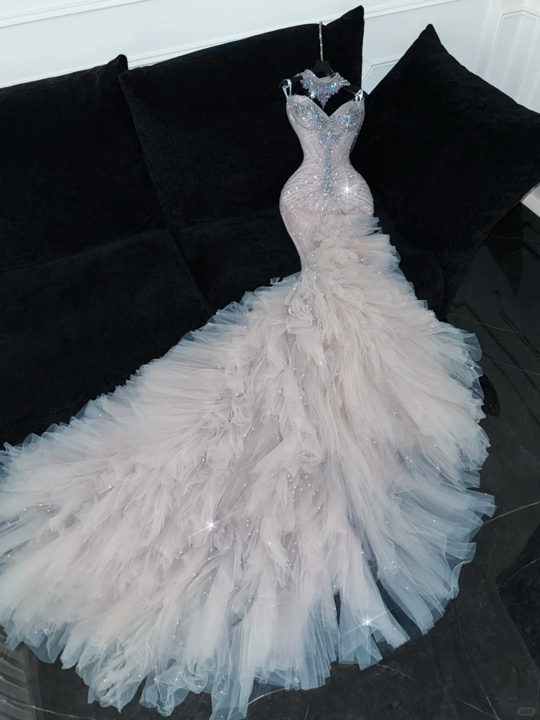 Gorgeous Champagne Sweetheart Mermaid Beaded Wedding Dresses Evening Gowns, D1196