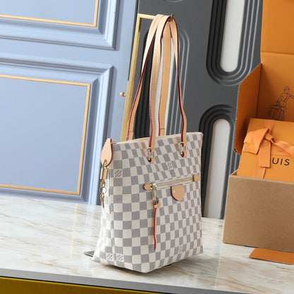 LOUIS VUITTON LENA PM BAG DAMIER AZUR WHITE 35CM