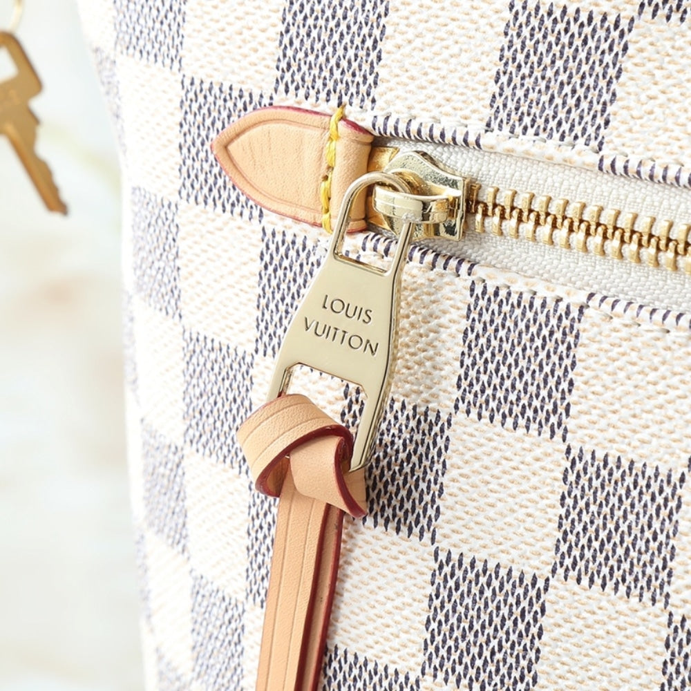 LOUIS VUITTON LENA PM BAG DAMIER AZUR WHITE 35CM