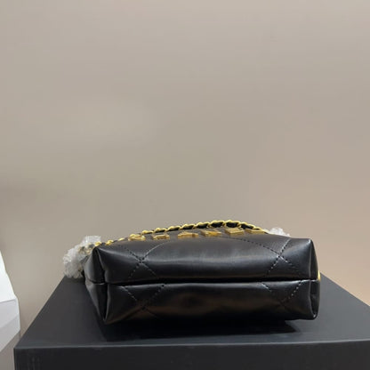CHANEL 22 MINI HANDBAG BLACK 23CM AS3980 B19059 94305