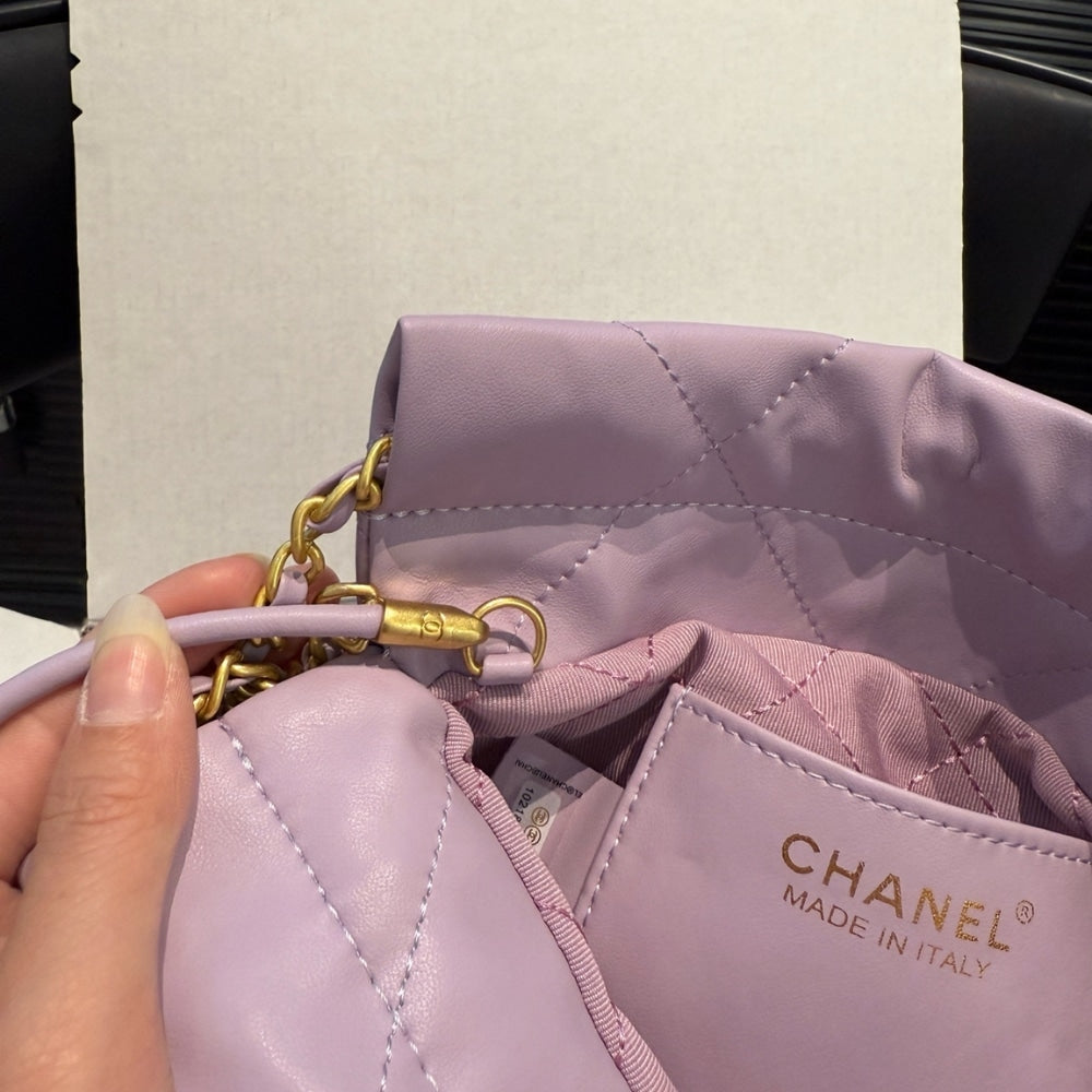 CHANEL 22 MINI HANDBAG LIGHT PINK 23CM AS3980 B08037 NY558