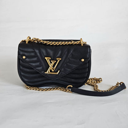 Louis Vuitton Black Quilted Leather New Wave Chain MM Bag
