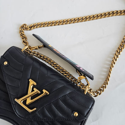 Louis Vuitton Black Quilted Leather New Wave Chain MM Bag